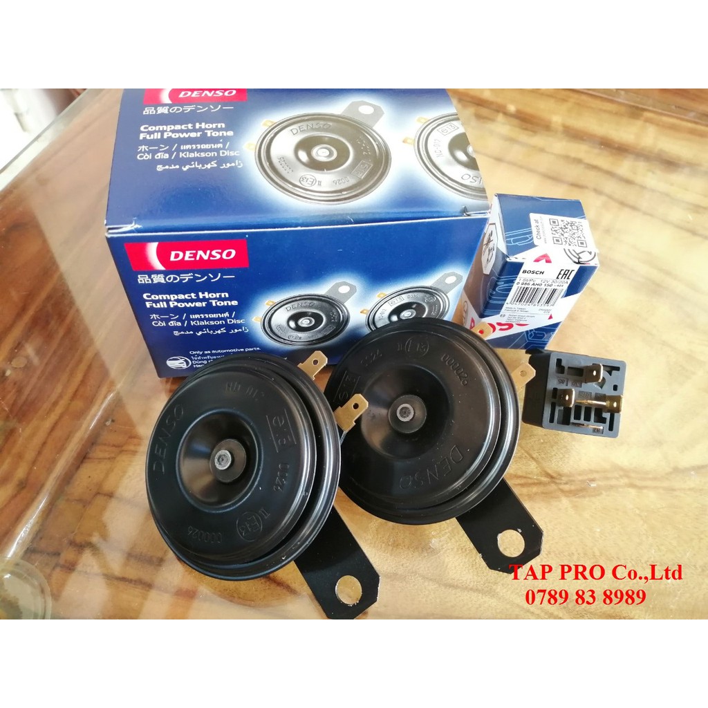 Kèn dĩa Denso 12v+Tặng kèm Rờ le Bosch 12v