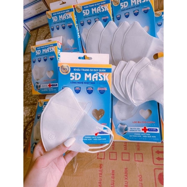 (10 cái) Khẩu Trang 5D Mask Duy Quân Quai Thun