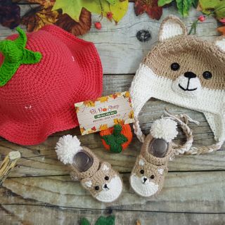 Set nón + giày Cáo 🦊🦊🦊 len handmade