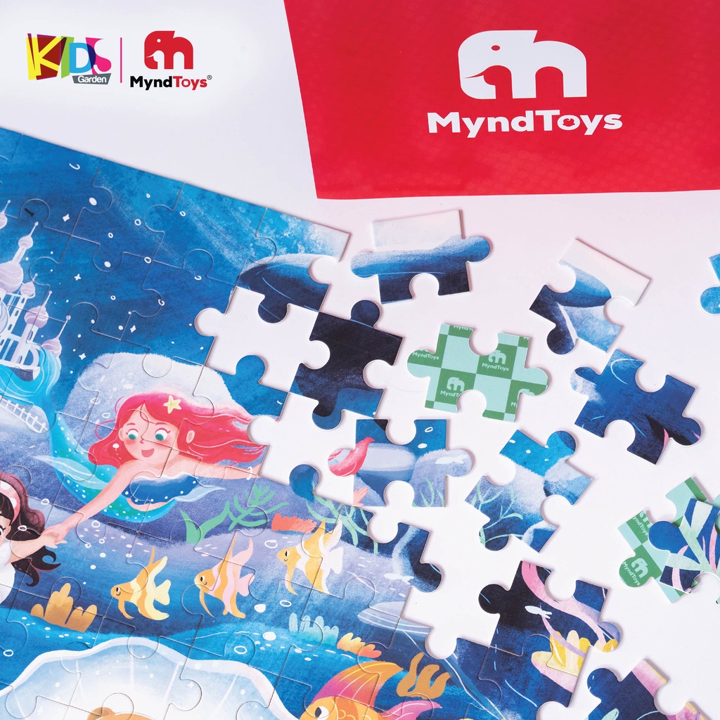 Đồ chơi xếp hình cho bé bộ ghép hình MYNDTOYS  126 mảnh với 1 bức tranh cho trẻ từ 3,5 tuổi MT13-PZDeepBlue KIDSGARDEN