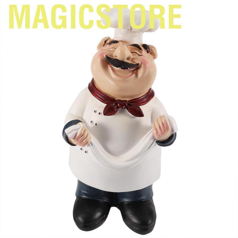 Magicstore 4 Pieces of Resin Chef Figures Ornament Statue Model Crafts Decor Bar Cafeteria Room Decoration Gift