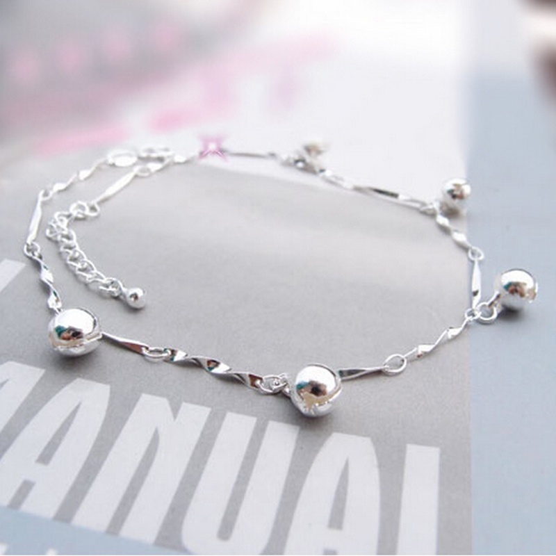 Lắc Chân Mạ Bạc 925 Có Chuông Cho Nữ