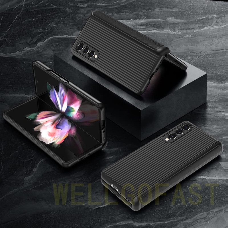 Ốp Điện Thoại PC Silicon Có Mặt Kính Bảo Vệ 360 Độ Cho Samsung Galaxy Z Fold 3 5G