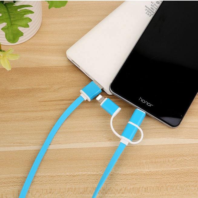 Dây cáp sạc 3 trong 1 đầu Micro USB / Type-C / Lightning cho IOS Android