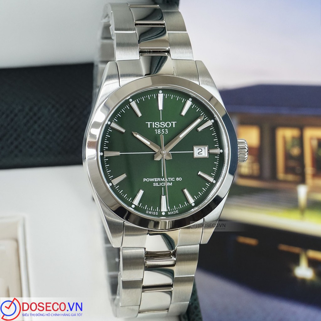 Đồng Hồ Nam Tissot Cơ Automatic Chính Hãng Gentleman Powermatic 80 Silicium T127.407.11.091.01 Cao Cấp TS59