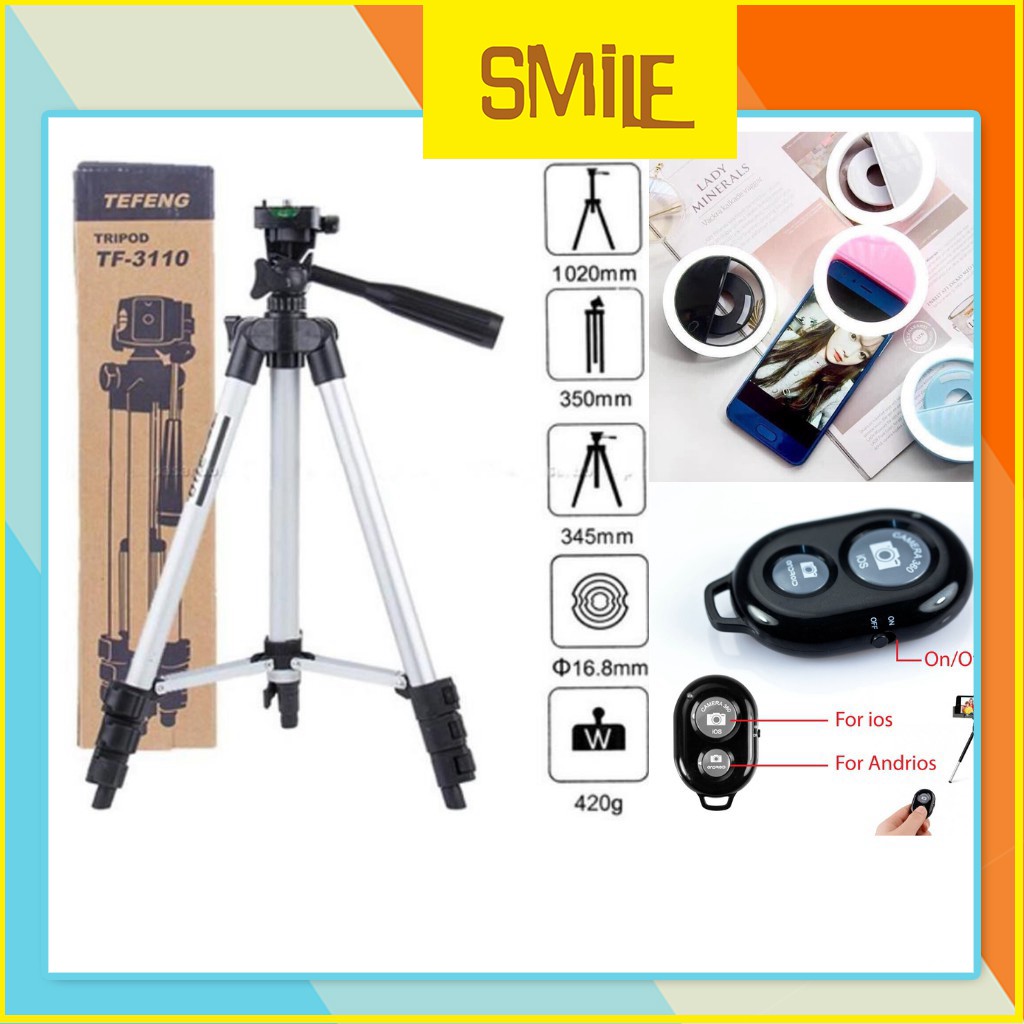 Giá đỡ cho máy ảnh và điện thoại Gậy 3 Chân Tripod TF-3110_Kèm Giá Đỡ