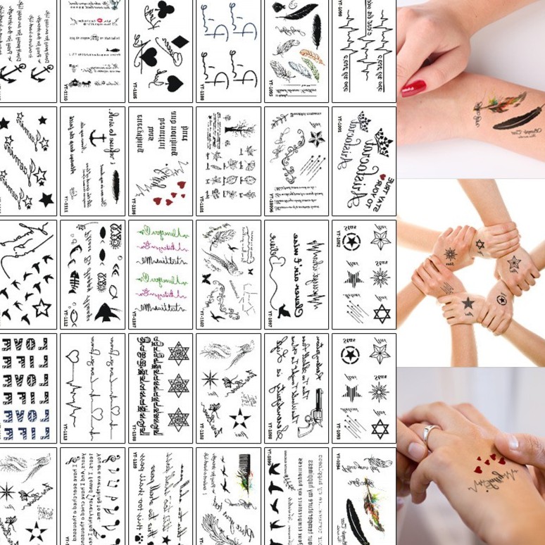 Set 30 tấm tatoo chống thấm nước, Miếng dán hình xăm giả 15 ngày nhiều mẫu, dán lưng, vai, ngực, hông cá tính