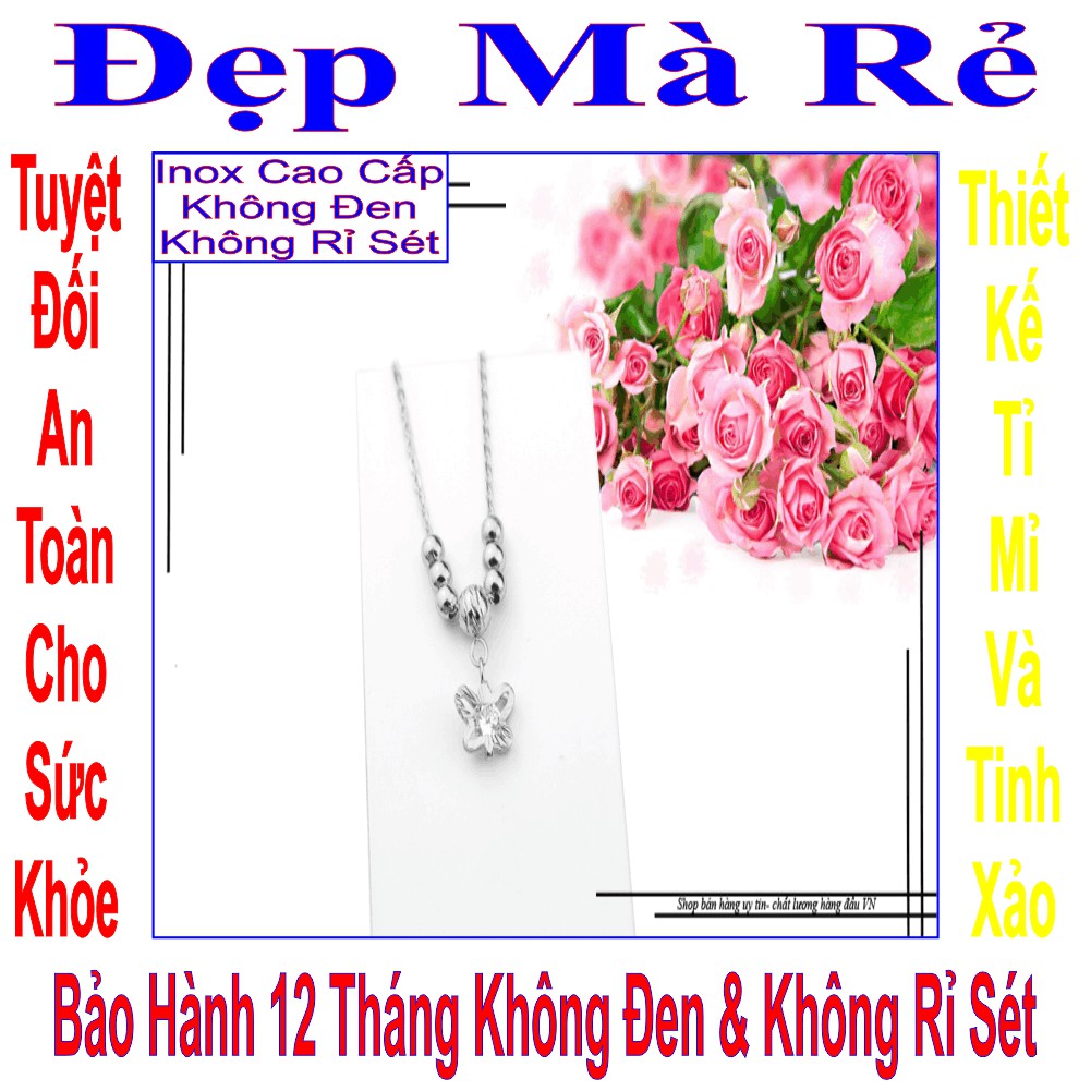 Dây chuyền đẹp nhất nữ mặt con bướm - Cam kết 1 đổi 1 nếu hoen , gỉ sét