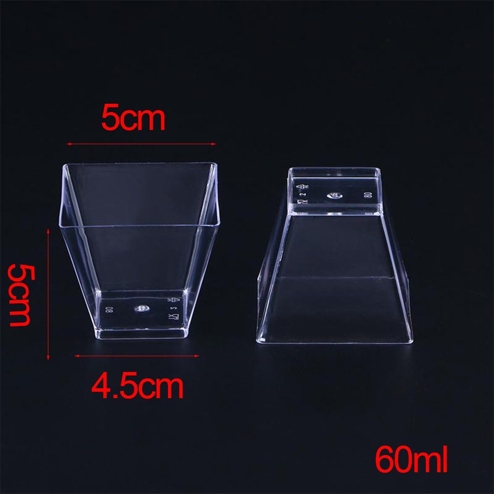 Set 10 / 30 / 50 Cốc Nhựa Trong Suốt Dùng Một Lần Làm Bánh Tráng Miệng Diy 60ml