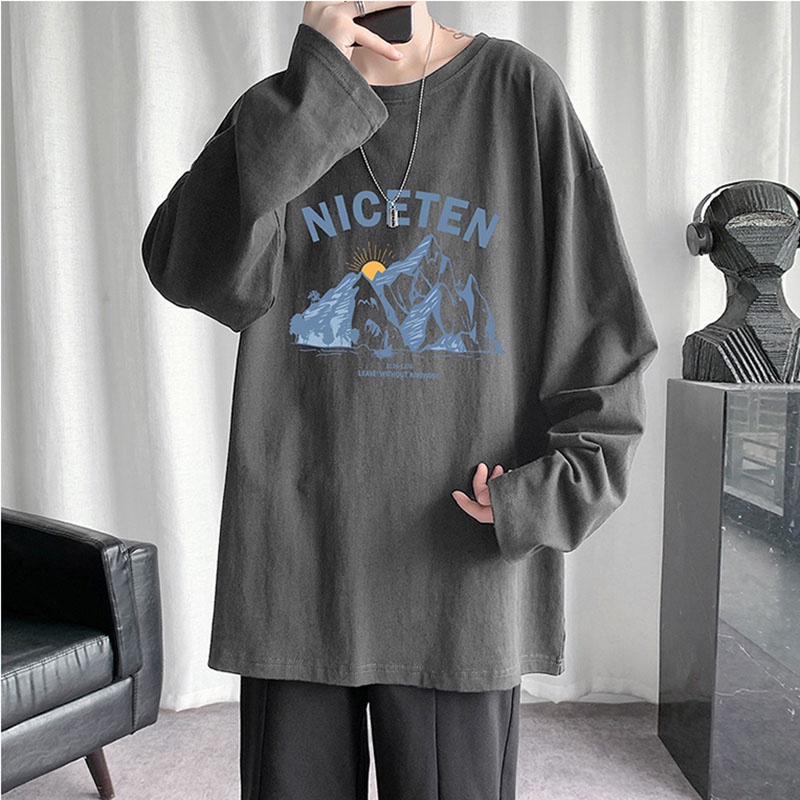 Áo Thun Nam Dài Tay Cổ Tròn Form Rộng In Họa Tiết Niceten Thời Trang Zenkonu TOP NAM 239