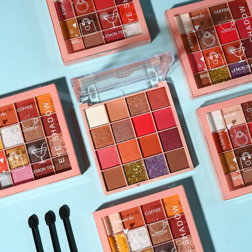 Phấn Mắt Lameila 16 ô màu Eye Shadow nội địa Trung lấp lánh,lên màu chuẩn,lì,mịn,lâu trôi,bảng phấn mắt nhũ màu đẹp