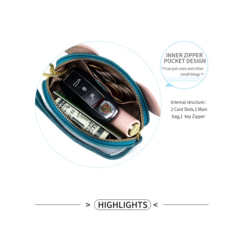 Ví Da Mini Đựng Tiền Xu Họa Tiết Hoạt Hình Dễ Thương Cho Nữ