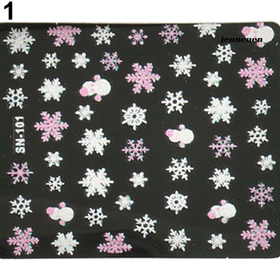 Hình dán trang trí móng tay họa tiết 3D chủ đề Giáng Sinh dễ thương