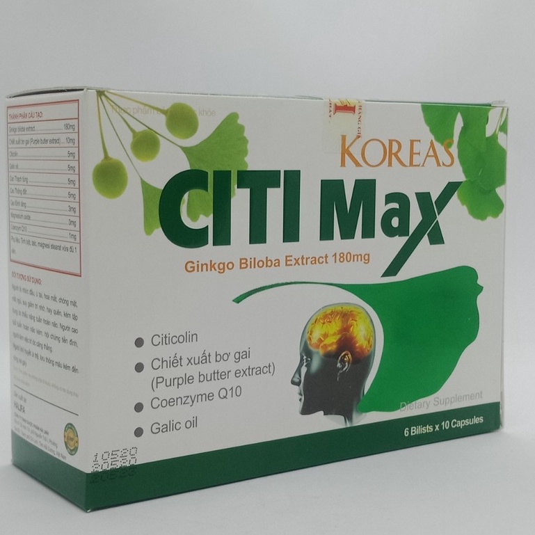 Koreas Citi Max - Hỗ trợ tăng cường tuần hoàn não, suy nhược thần kinh (60 viên)