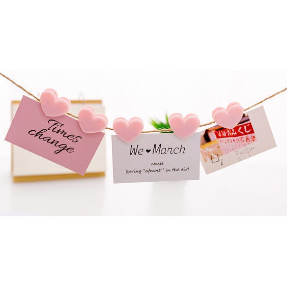 Kẹp trái tim MCT4 móc treo nhựa cute dễ thương