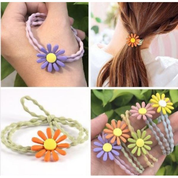 [RẺ VÔ ĐỊCH] COMBO 10 DÂY CỘT TÓC HOA CÚC NHIỀU MÀU