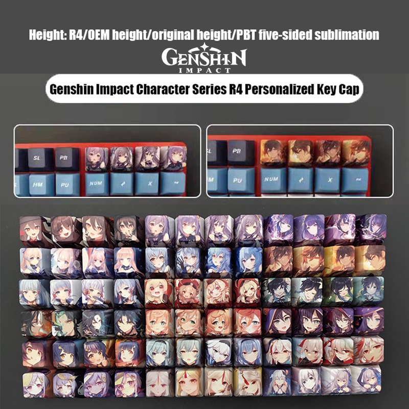 Nắp Bảo Vệ Bàn Phím Cơ genshin Raiden Shogun Huatao zhongli ayaka