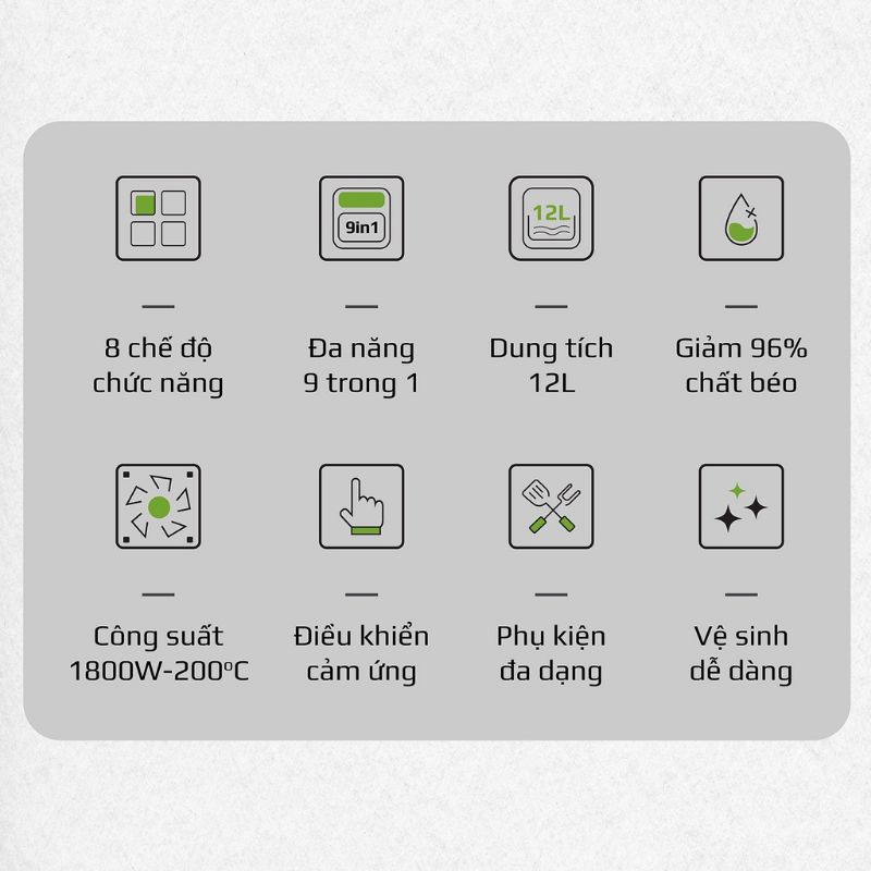 Nồi Chiên Không Dầu OLIVO AF15 - 16 Chức Năng - Dung Tích 15L - Công Suất 2000W - Thương Hiệu Mỹ - Hàng Chính Hãng