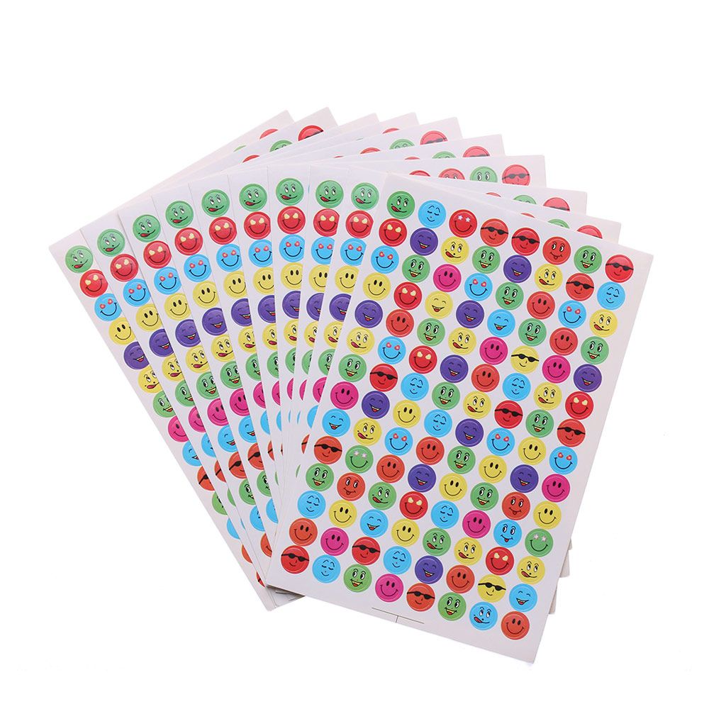 Bộ 10 Tấm Sticker Dán Hình Mặt Cười Ngôi Sao Dùng Trang Trí Album Ảnh