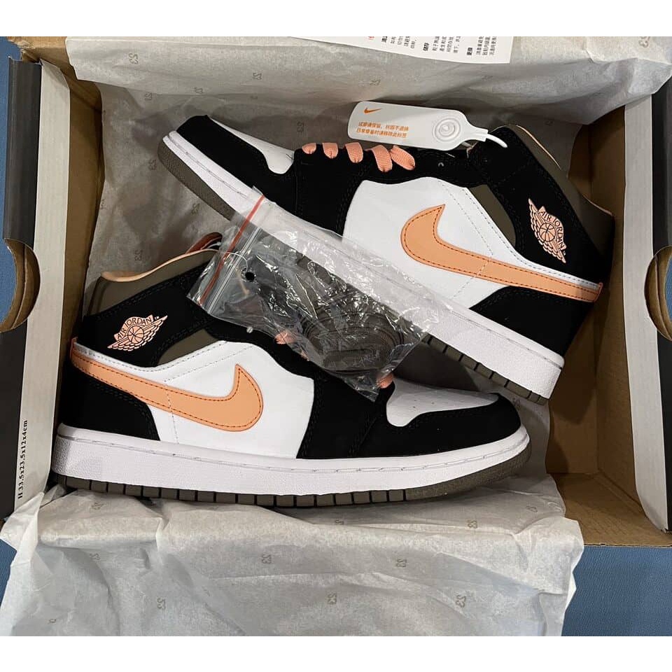 Giày thể thao jordan 1 low peach cổ thấp, giày sneaker nâu cam cổ thấp nam nữ hàng cao cấp | BigBuy360 - bigbuy360.vn