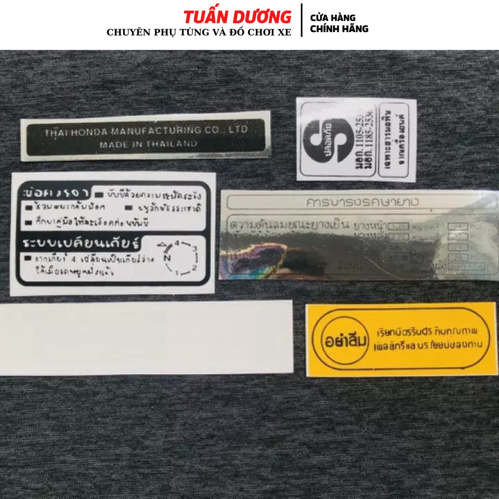 Bộ tem thông số dream thái ( bộ đủ 6 mảnh), Tem hàng đẹp lắp được cả dream thái và dream việt các đời