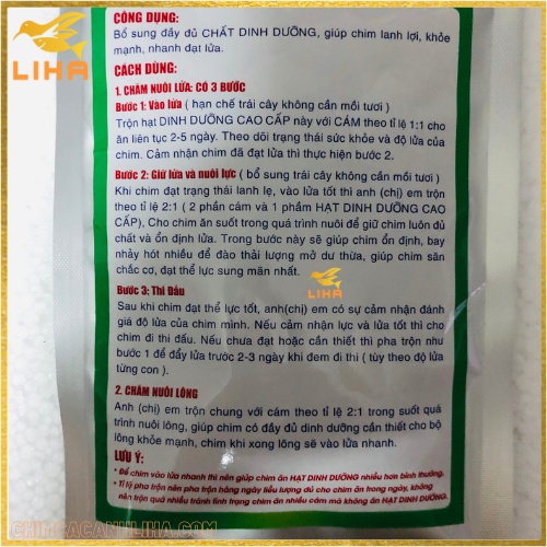 Hạt Dinh Dưỡng Võ Tòng 100gr - Giúp Chim Căng Lửa