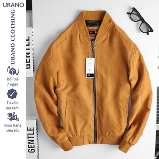 Áo khoác nam da lộn Urano , áo khoác nam đẹp phong cách Hàn Quốc tay chun bomber phom rộng
