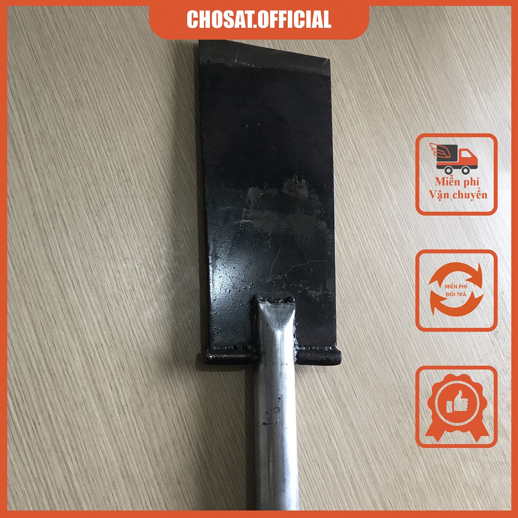 Thuổng đào đất lưỡi phẳng có cán dài 124cm