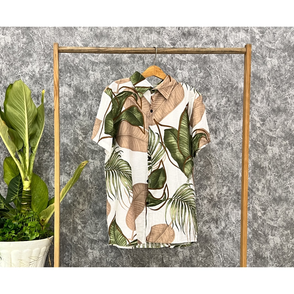 MẪU MỚI  Áo Sơ Mi Hawaii Đũi Tơ Cao Cấp