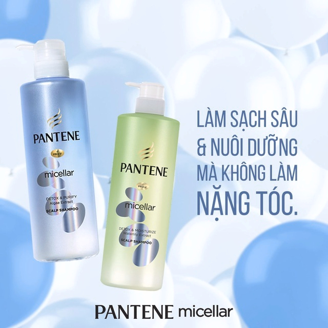 Combo 2 Chai Dầu Xả PANTENE Micellar 530 ML Hoa Hồng/ Tảo Biển/ Hoa Súng