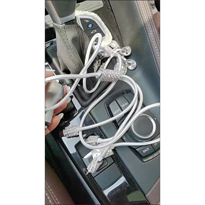 Cáp Sạc 3 Đầu Đính Đá Cao Cấp