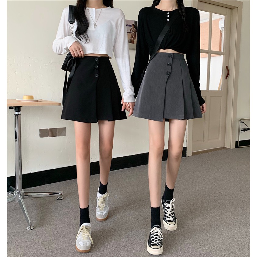 Xiaozhainv Chân váy chữ A thiết kế xếp ly phong cách thời trang Hàn Quốc xinh xắn cho nữ | BigBuy360 - bigbuy360.vn