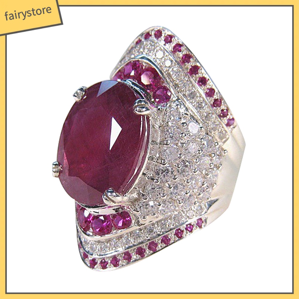 Nhẫn Đính Đá Ruby Nhân Tạo Thời Trang Cho Nữ