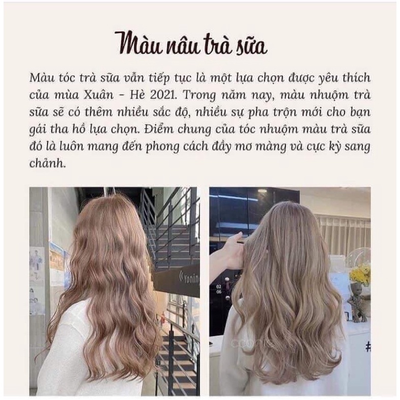 Combo thuốc nhuộm tóc màu nâu sữa ( lên từ nền nâu sáng)