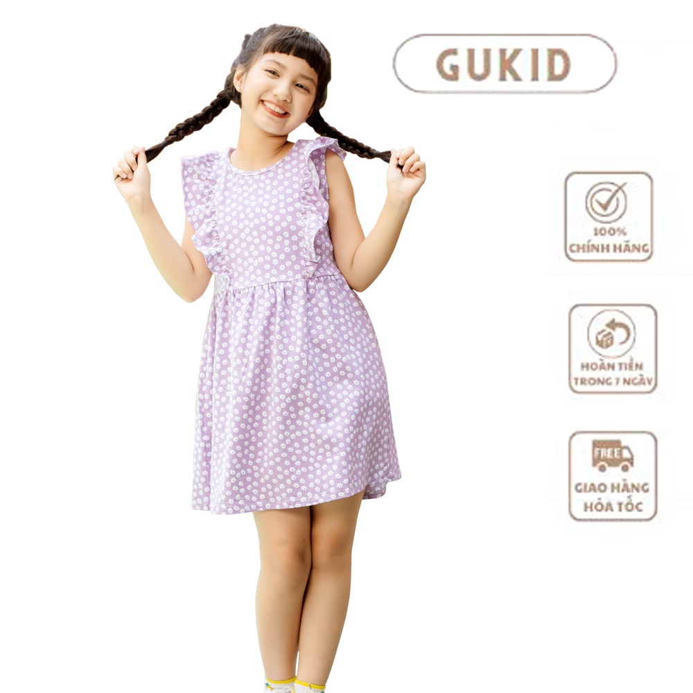 Váy bé gái tay cánh tiên GUKID từ 18 - 38 kg, Vải COTTON - GKV18