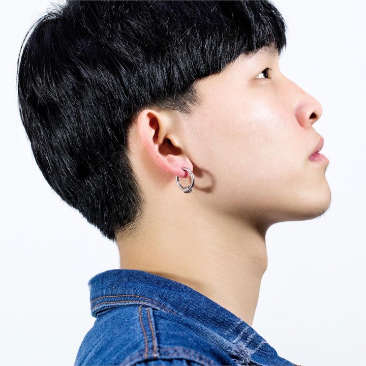 Bông tai nam nữ INOX khoen tròn thời trang Kpop - 1 chiếc - BT093