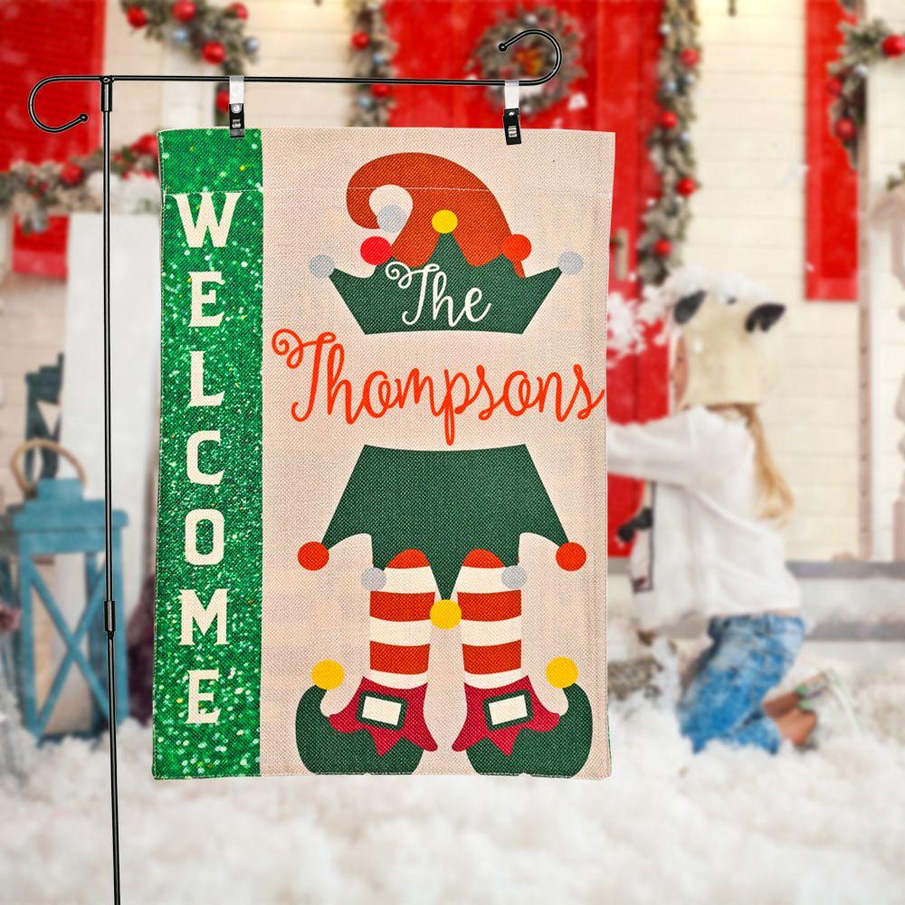 Cờ Treo Hai Mặt Hình Người Tuyết Và Người Tuyết Dùng Trang Trí Khu Vườn Ngày Giáng Sinh