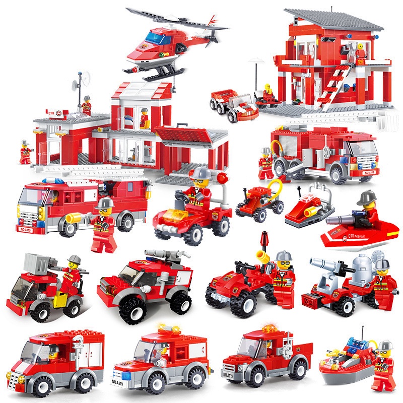 Set đồ chơi HYG Toys lắp ráp xe cứu hỏa / cảnh sát dành cho bé