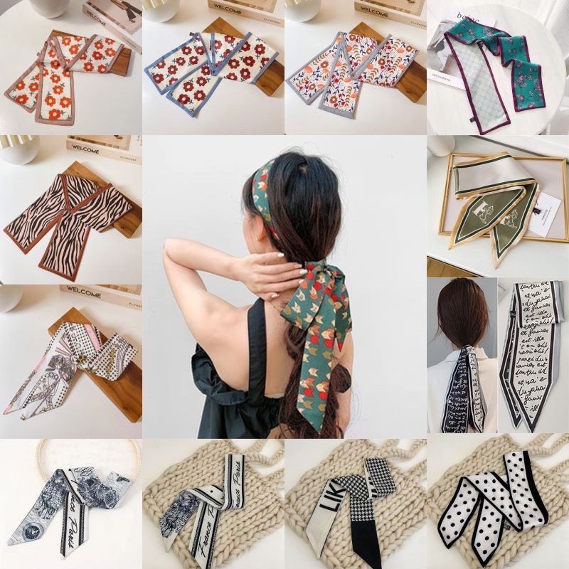 Dây Buộc Tóc Vải Lụa Satin Dáng Dài Đa Năng Thắt Nơ Dễ Thương Thời Trang D1