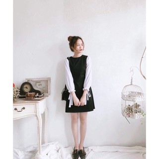 Đầm thun phối tay voan nữ tính ttsa0072