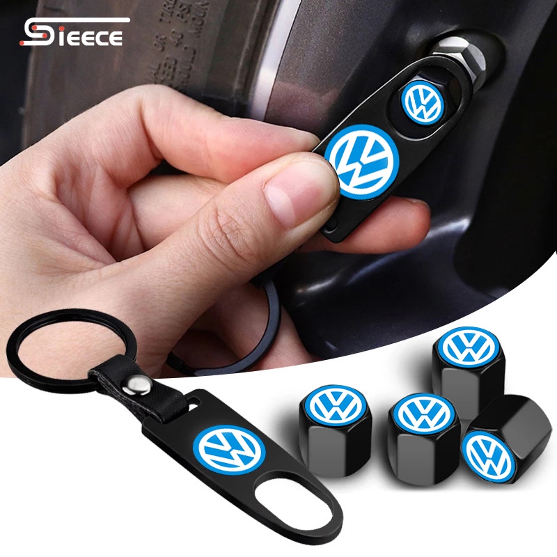 Sieece Kim Loại Nắp Van Lốp Ô Tô Nắp Chụp Van Ô Tô NắP Van Xe Chống Bụi NắP Van Ô Tô NắP Van Xe Phụ KiệN Trang Trí Ô Tô Cho Volkswagen Tiguan Polo Golf MK7 Jetta MK6 Touran Beetle Teramont Scirocco Passat