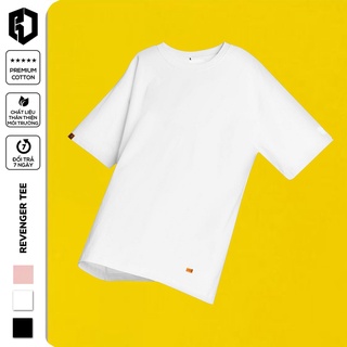 Áo thun Unisex Revenger Basic Tee phông trơn nam nữ tay lỡ oversize form rộng RVGBS