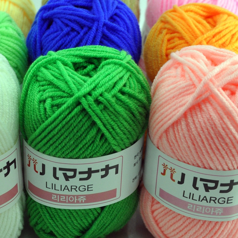 Cuộn len sợi cotton dày dặn đan móc búp bê DIY tiện lợi