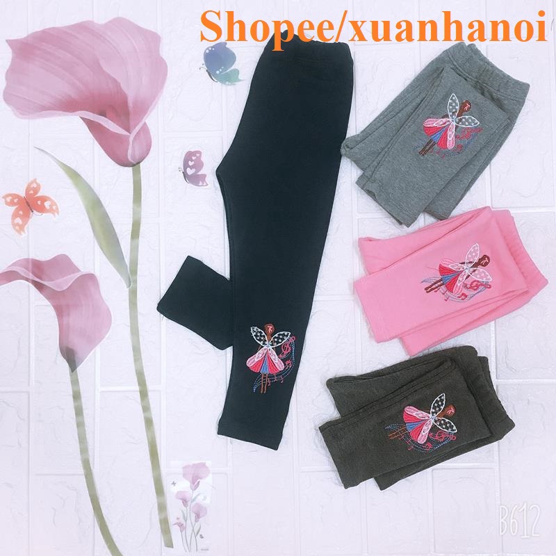 |FAMARAL2 giảm 10k cho đơn 50k|Quần dài quần legging bé gái cotton len thêu nổi cho bé từ 1-10 tuổi (8-30kg)