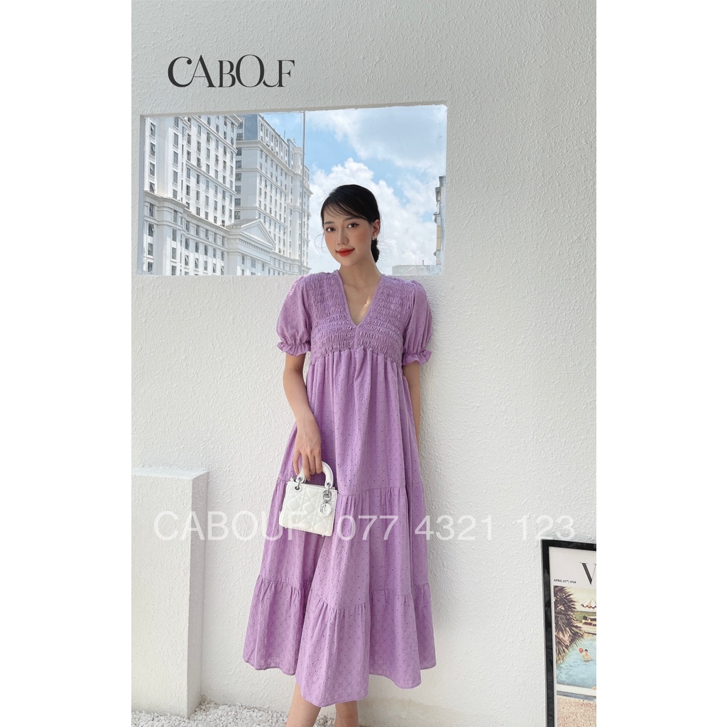 Váy Thiết Kế Cao Cấp CABOUF , Dáng Suông , Phom Dài Rộng Thoải Mái Nhúm Ngực Chất Bo Thô Freesize