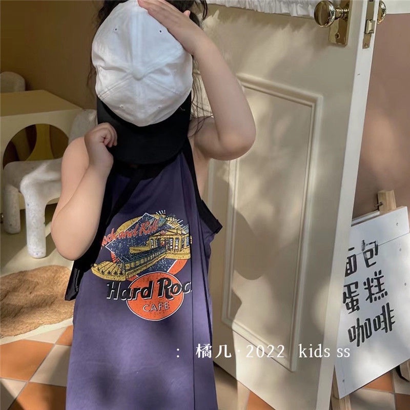 Đầm Mùa Hè 5 Món Gồm Áo Thun Tay Cộc In Họa Tiết Hoa Có Dây Đeo Hợp Thời Trang Cho Bé Gái