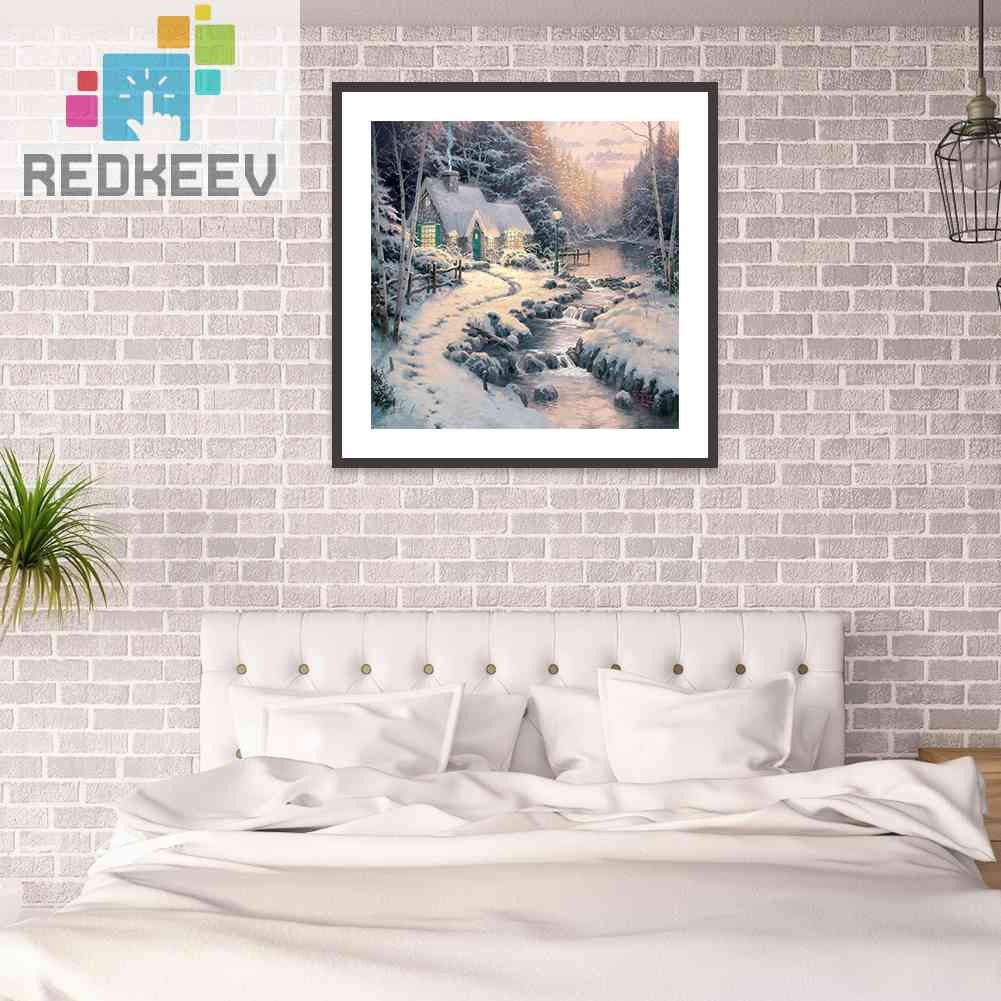 Bộ Tranh Đính Đá 5D Tự Làm Toàn Diện 5D DIY Hình Phong Cảnh Tuyết