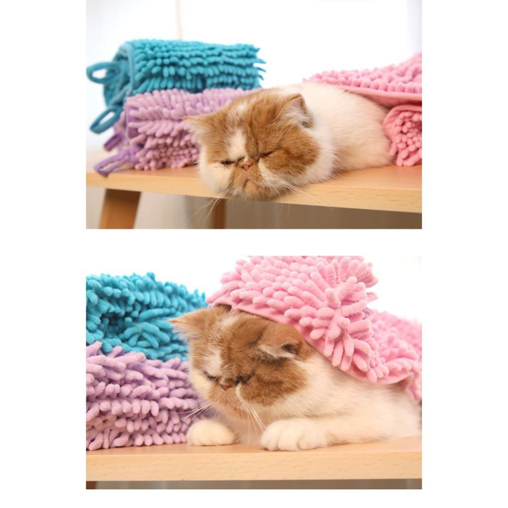 Hanpet.GV- Khăn tắm chuyên dụng cho chó mèo (chọn 3 size, màu ngẫu nhiên)- Dạng khăn bông lau mình cho thú cưng