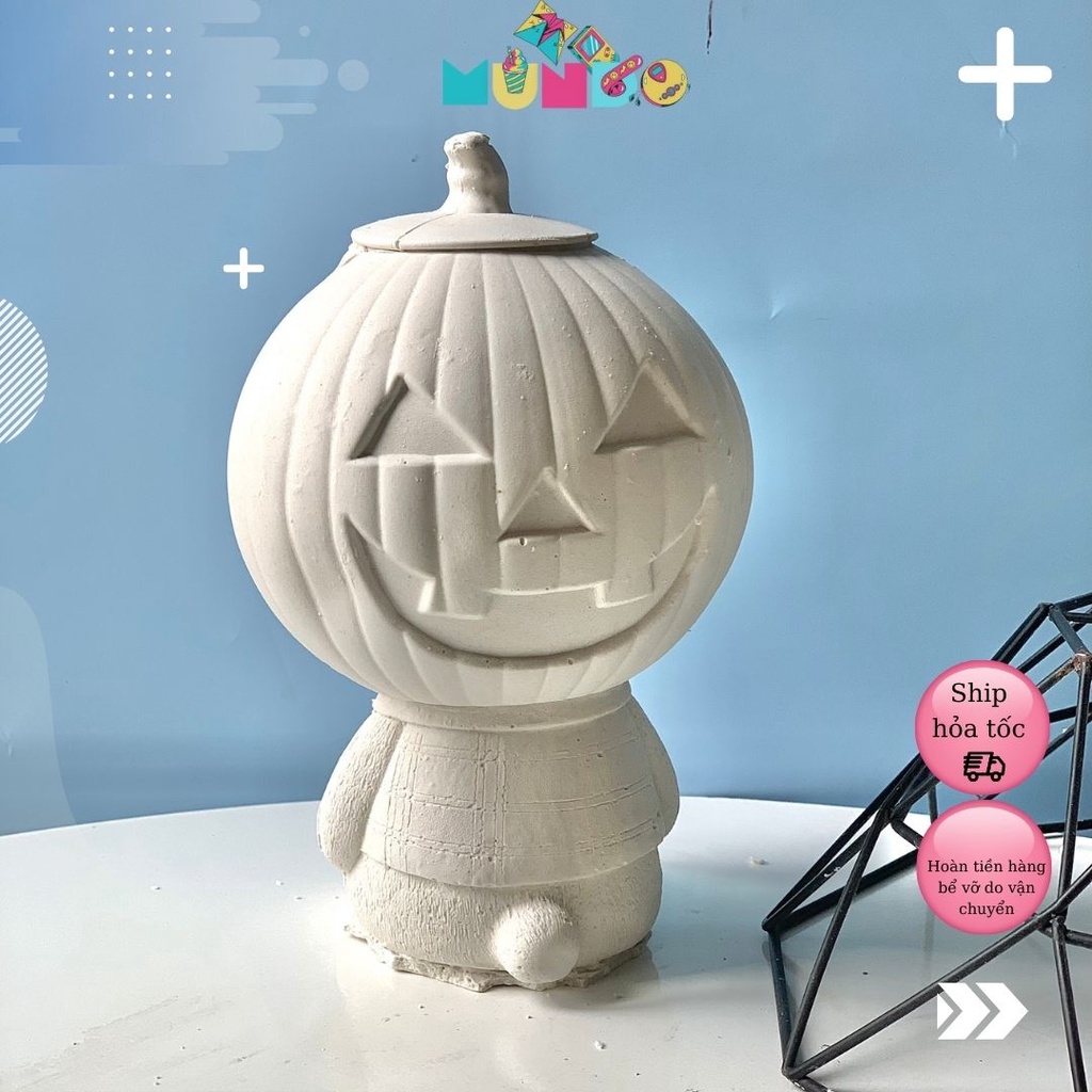 Tượng Tô Màu Mẫu 2022(Có Màu Cọ) Cao Cấp SIZE XXL Mô Hình Halloween, Tượng Thạch Cao Gấu Halloween MUNDO
