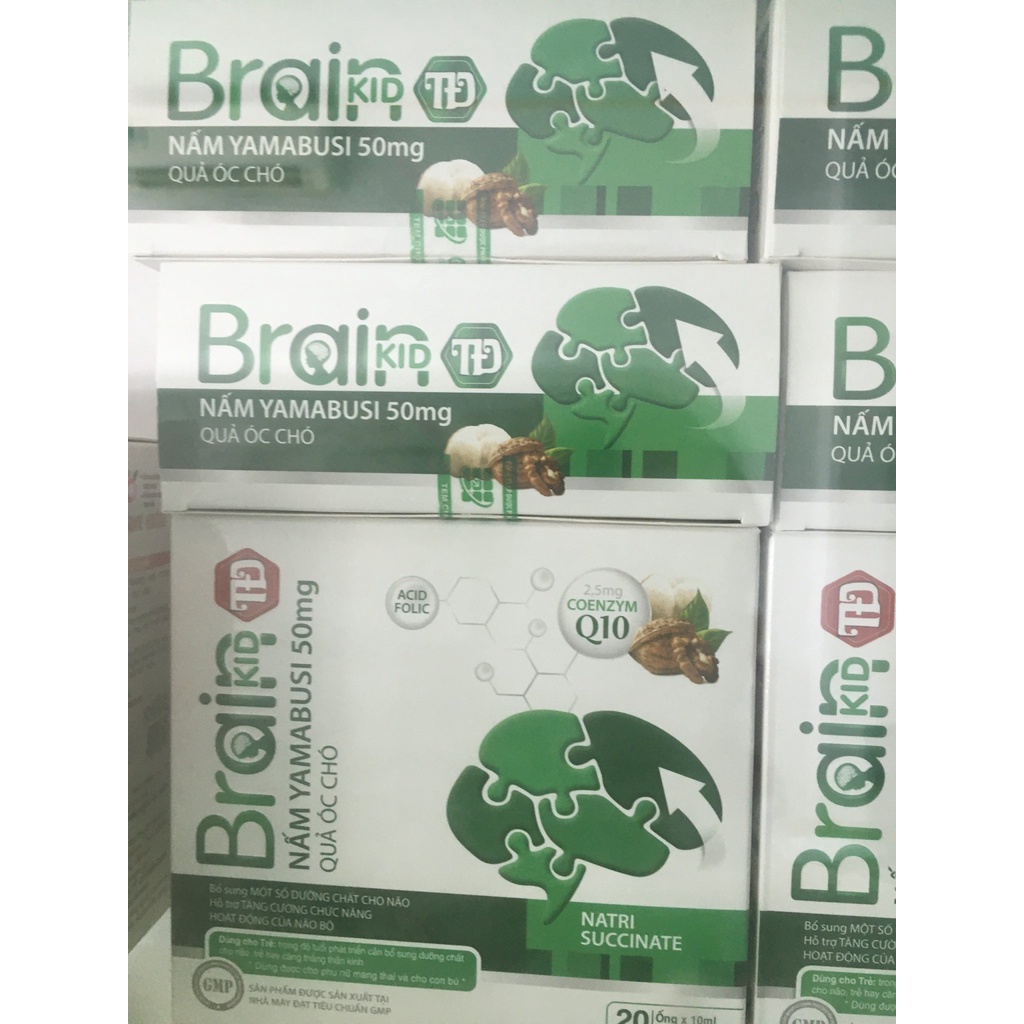 Brai Kid TĐ - Bổ sung DHA và các dưỡng chất phát triển não bộ cho trẻ em. Hộp 20 ống